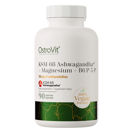 OstroVit KSM-66 Ашвагандха® + Магній + B6 P-5-P VEGE 90 капсул