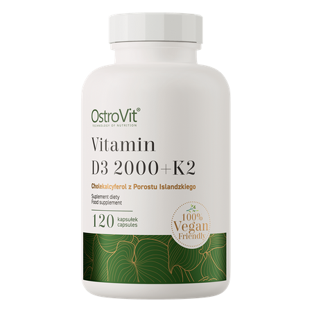 OstroVit Вітамін D3 2000 МО + K2 VEGE 120 капсул