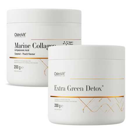 OstroVit Extra Green Detox 200 г + Морський колаген + Гіалуронова кислота 200 г
