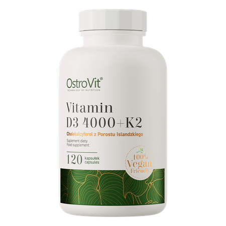 OstroVit Вітамін D3 4000 МО + K2 VEGE 120 капсул
